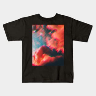 Glitched candy pink clouds Kids T-Shirt